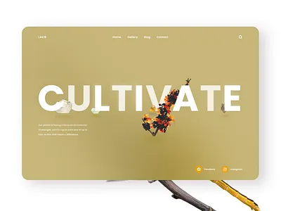 Cultivate, a glassmorphic design mockup design ui uidesign uiux ux web