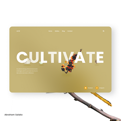 Cultivate, a glassmorphic design mockup design ui uidesign uiux ux web