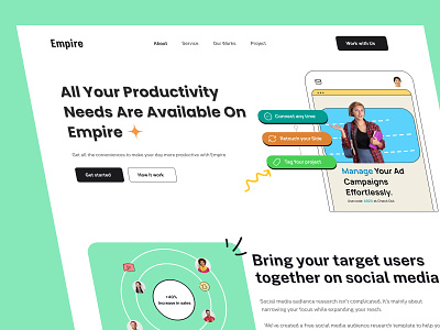 Promote Your Digital Growth with Empire business growth creative direction digital agency homepage landing page product design productive web ui web design web ui website design