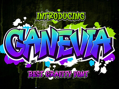Ganevia Grafity Font brand display download font ganevia grafity logo product
