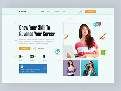 #elearning#learning#admission#header#landingpage#elearninglandin admission app branding design designs e learning e learning landing page elearning graphic design header header section hero section illustration landing landing page learning logo ui ux vector