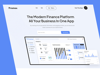 Promox - Saas Application Design finance web homepage ui landing page mobile web application online banking saas saas landing page design saas web saas website design website ui