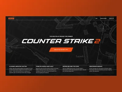 Promo page CS 2 counterstrike cs cs2 design game games gaming landing page ui valve web webdesign