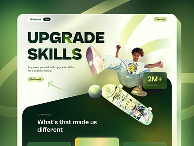 SkillSphere E-Learning Landing Page 3d animation course e-course e-learning education graphic design motion graphics study ui