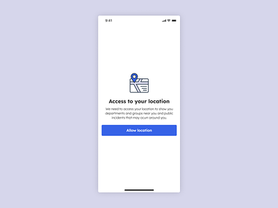Grant location access blue gps icons illustration ios ios permissions location maps minimalist permissions