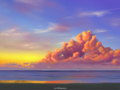 Sunset Clouds on Beach 2d animation animation background art beach clouds environment art illustration medibangpaint motion graphics parallax parallax effect photoshop sunset visual development