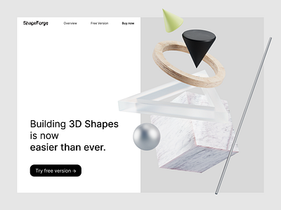 Landing Page - 3D concept app branding design graphic design illustration logo ui ux website