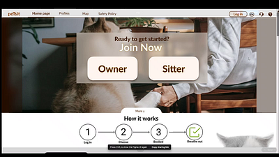 Pet.Sit. draft for website animation ui website