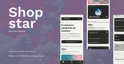 Shopstar - duty-free e-commerce app branding design logo typography ui ux