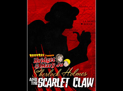 RiffTrax: Sherlock HOlmes and the Scarlet Claw alt. design graphic design illustration mst3k rifftrax sherlock holmes