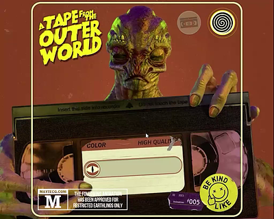 Animation #005 - A Tape From The Outer World 80s alien animation interaction design interactive motion design motion graphics retro rive ui vhs vintage
