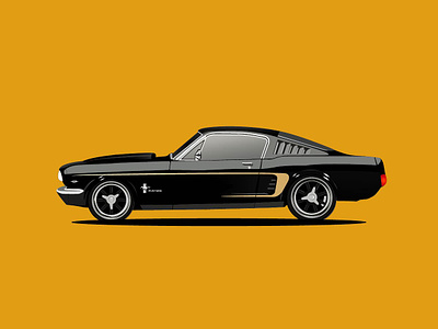 Classic Beauty: Ford Mustang 1965 adobe illustrator ai animal artists car drawings car illustration cars design designers digital artists drawings ford mustang illustration mustang mustang illustrations ui