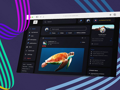 Home Screen (Linkedin) 3d adobe animation app appdesign branding color creative design figma home home screen linkedin page mobile ui uiux ux website website design websitedesign