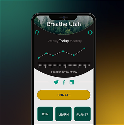 Breathe Utah Mock App app design illustrator mobile product design ui ux vector xd