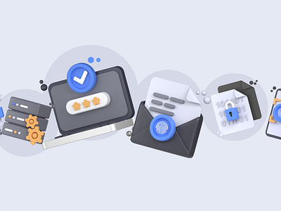 3D Protection Icons Explorations 3d 3d for ui 3d icon 3d icon pack 3d illustrations cyber security digital security graphic design icons password privacy security