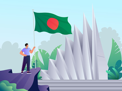 26 March - Independence Day 26 march abstract adobe illustrator animation app art bangladesh branding clean design figma flag flat graphic design illustration independence day minimal ui ux vector