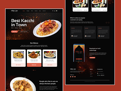 Sultan Dine Restaurant Home page UI design animation app branding design graphic design icon illustration logo ui vector