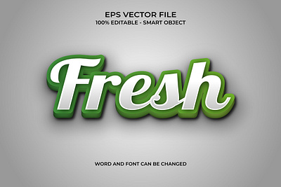 3d Fresh green editable text style effect font effect