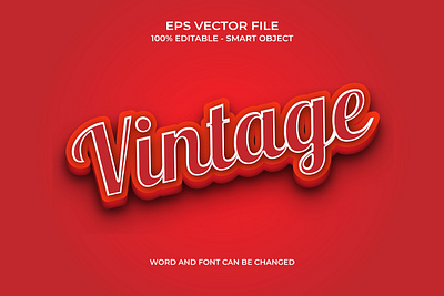 3D Vintage editable text style effect graphic