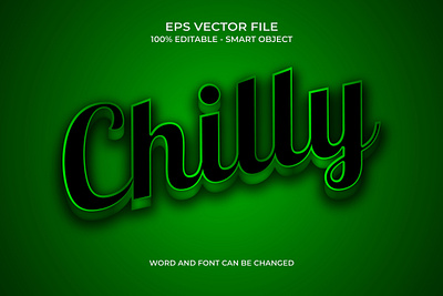 Editable 3D Chilly text effect modern