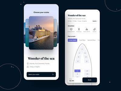Day 27: Cruise booking app design booking app build clean cruise cruise booking modern ship ui design
