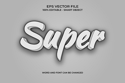 3D Super white editable text effect celebration