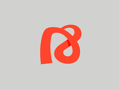 R8 logo 8 bold design flow line logo nature overlap r red shadow sign simple