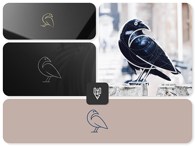 Crow Logo Design app branding crow design flat golden ratio graphic design grid logo icon illustration line art logo ui vector