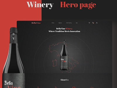 Winery Hero. Page | Wine Online Shop animation dark figma uiux wine winery shop