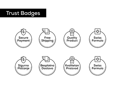 Trust Badges badges design illustration payment trustbadges typography ui ux vector website