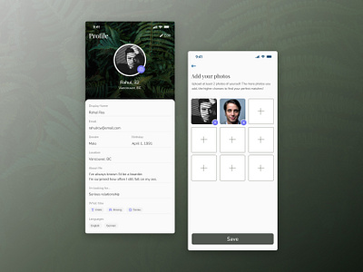 User Profile app branding dailyui date app dating app mobile mobile app ui ui design uichallenge user interface user profile