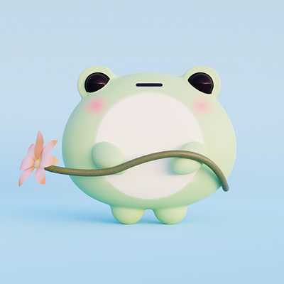 Froggie 3d blender daily design