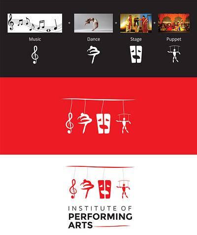 Institute of Performing Arts (IPA) art branding design illustration logo logo design minimal ui