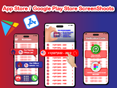 App/Google PlayStore ScreenShoots app branding typography ui ux vector