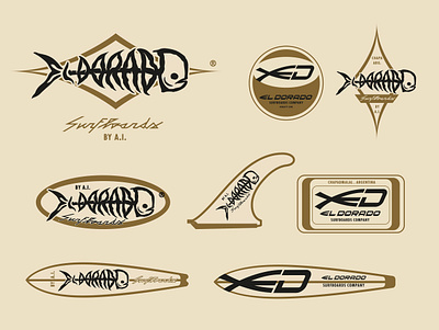 Branding - El Dorado Surfboards apparel design branding design graphic design illustration logo print streetwear surfboards vector