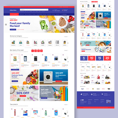 Grocery Landing Page design e commerce graphic design landing page online store ui ux web design website design
