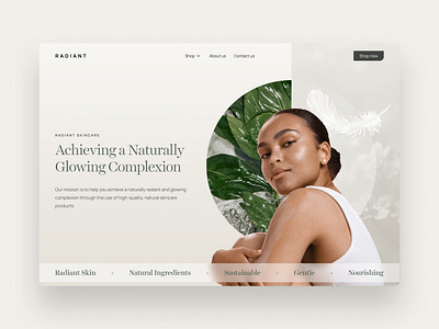 Feminine Skincare Landing page design ui webdesign