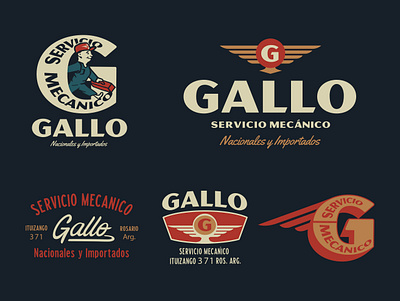 Branding vehicle repair shop Gallo Servicios apparel design branding design graphic design illustration layouts logo print streetwear ui vector