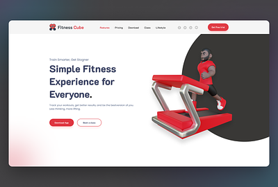 Fitness Cube Landing Page UI appdesign design figma fitness fitness landing page fitness time fitnessaddict fitnesscube fitnessmodel fitnesspro fitnessvideos graphicdesign landing landing page page ui user interface ux