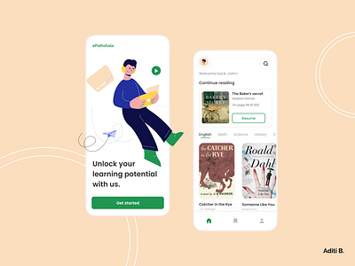 Education app. app book design education epathshala ideas mobile reading redesign soft study trending ui