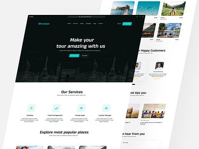 Bk-Travel | Landing Page Design home page homepage landing landing page landingpage product design tour website travel agency ui design user experience ux design webdesign website