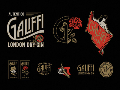 Label Design Galiffi London Dry gin apparel design badges branding design gin graphic design illustration label layouts logo print vector