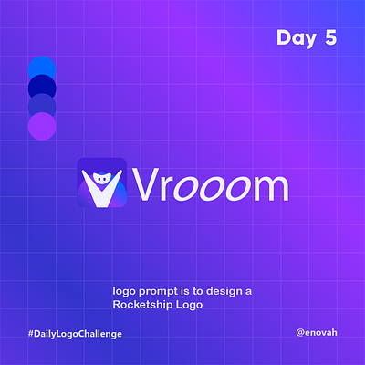Vrooom, Driverless Car Logo auto blue branding car challenge daily design drive illustration logo vector
