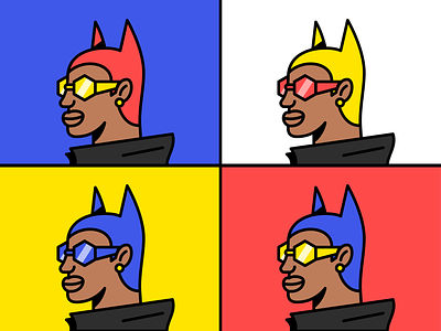 Pop Knight art batman character colors dark design face glasses gotham hair illustration knight man pop urban vector warhol