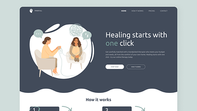 Mindfull branding design graphic design online therapy therapy ui web design website