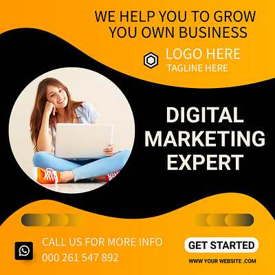 Digital marketing social media post logo design branding design digital markating graphic design logo social media post typography