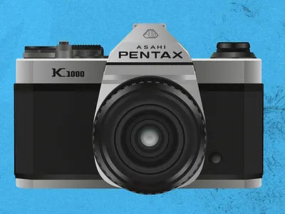 Pentax K1000 Camera Vector 35mm camera 35mm film adobe illustrator art camera design digital film film camera graphic graphic design illustration k1000 pentax pentax k1000 vector