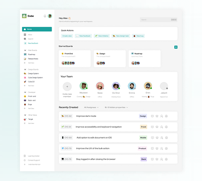 Cube - Project Management Dashboard design freelancer ui ux website