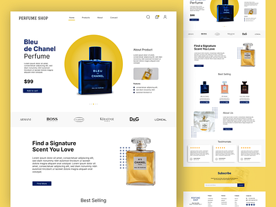 Shopify Web Page - Perfume Shop landing page shopify web design ui uiux design ux web design