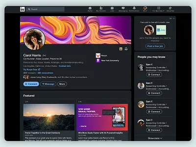 Linkedin Profile Sketch Mockup Template 2023 - Light & Dark Mode design linkedin marketing mockup profile sketch template ui